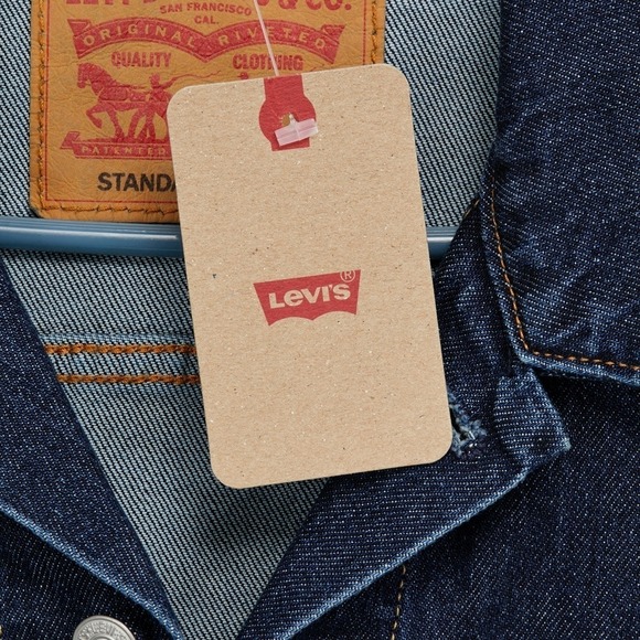 Levi's Mens Trucker Jacket Dark Wash Denim Blue XXL Jean Coat - Picture 8 of 16